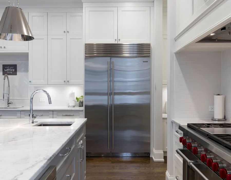 Refrigerator in kitchen